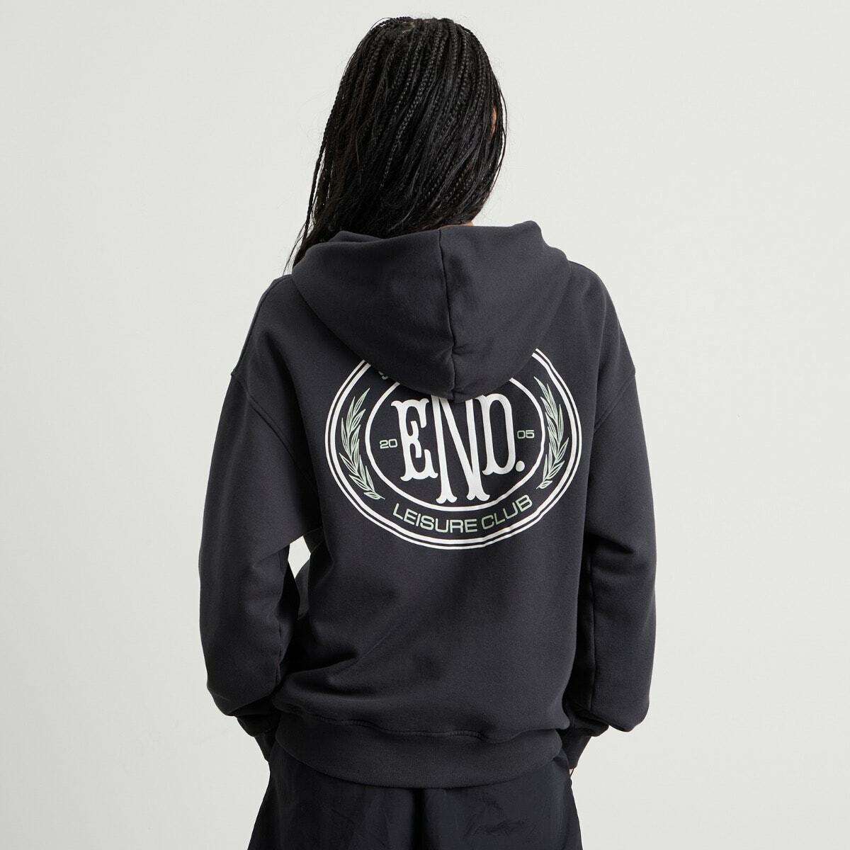 END. Leisure Zip Hoodie in Cinder Black