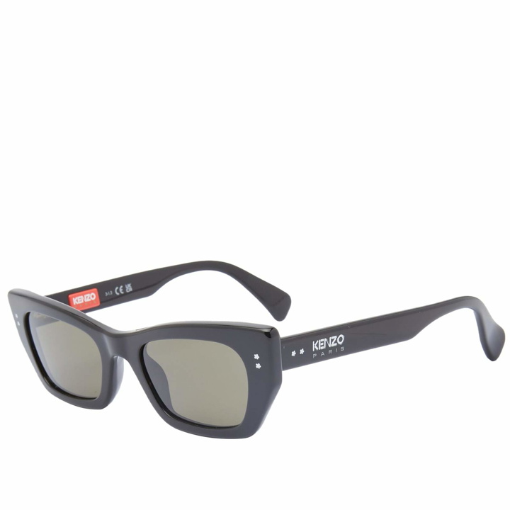 Photo: Kenzo Eyewear Men's KZ40162I Sunglasses in Shiny Black/Green