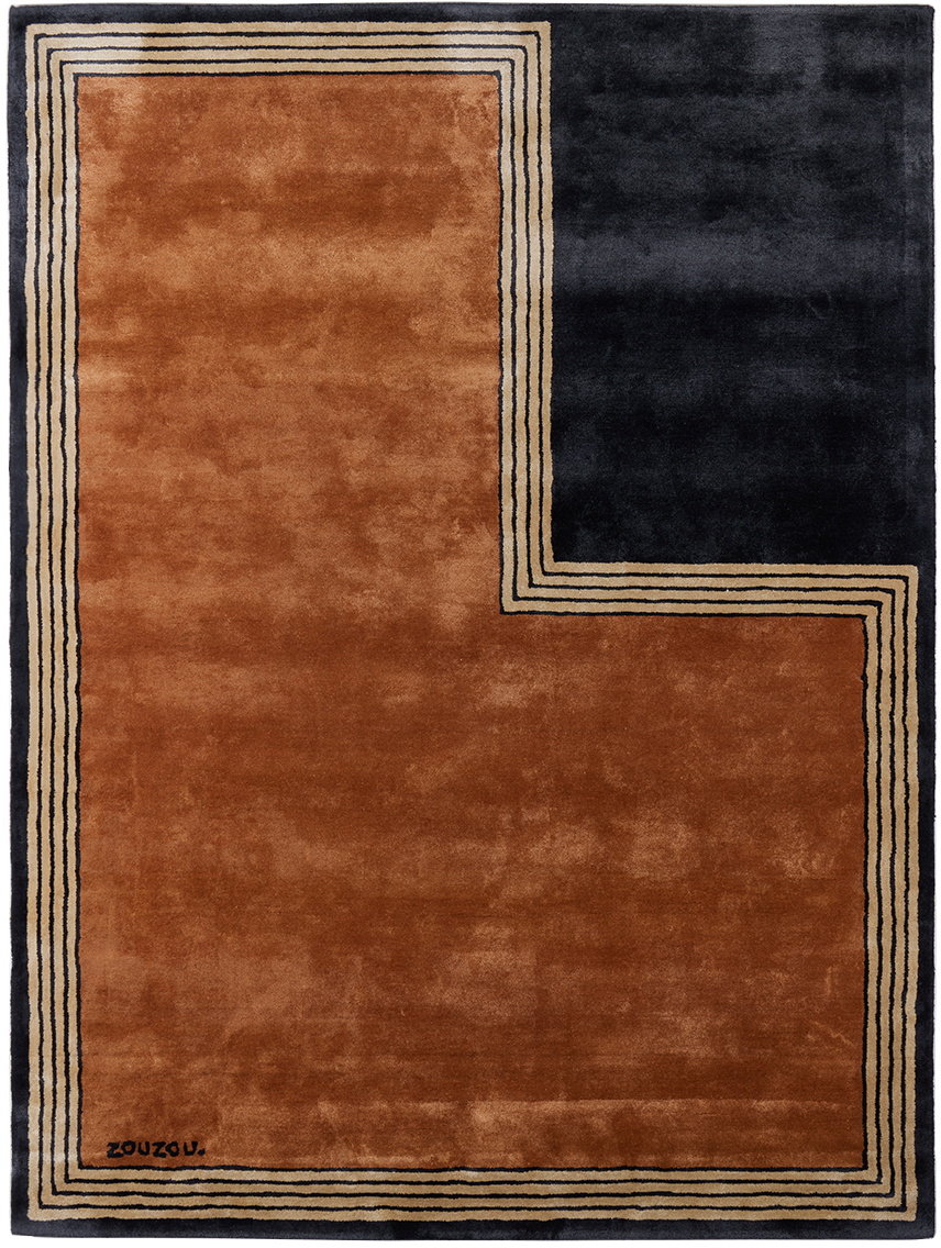 Zouzou Rugs SSENSE Exclusive Brown & Navy ZZ-10-003 Rug