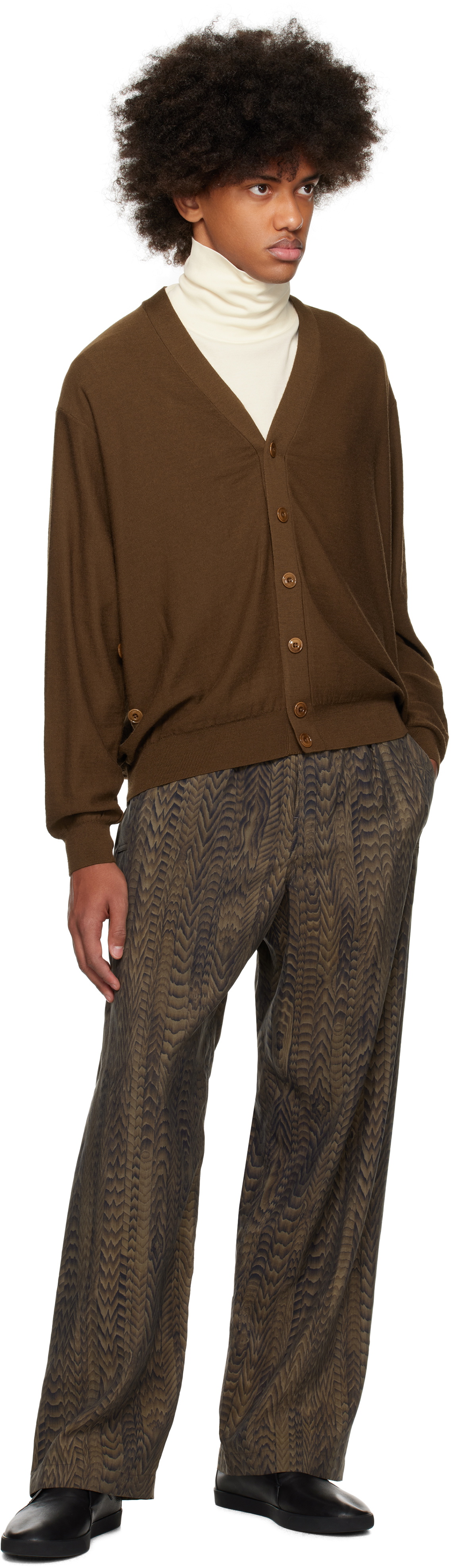 LEMAIRE Brown Relaxed Twisted Cardigan Lemaire