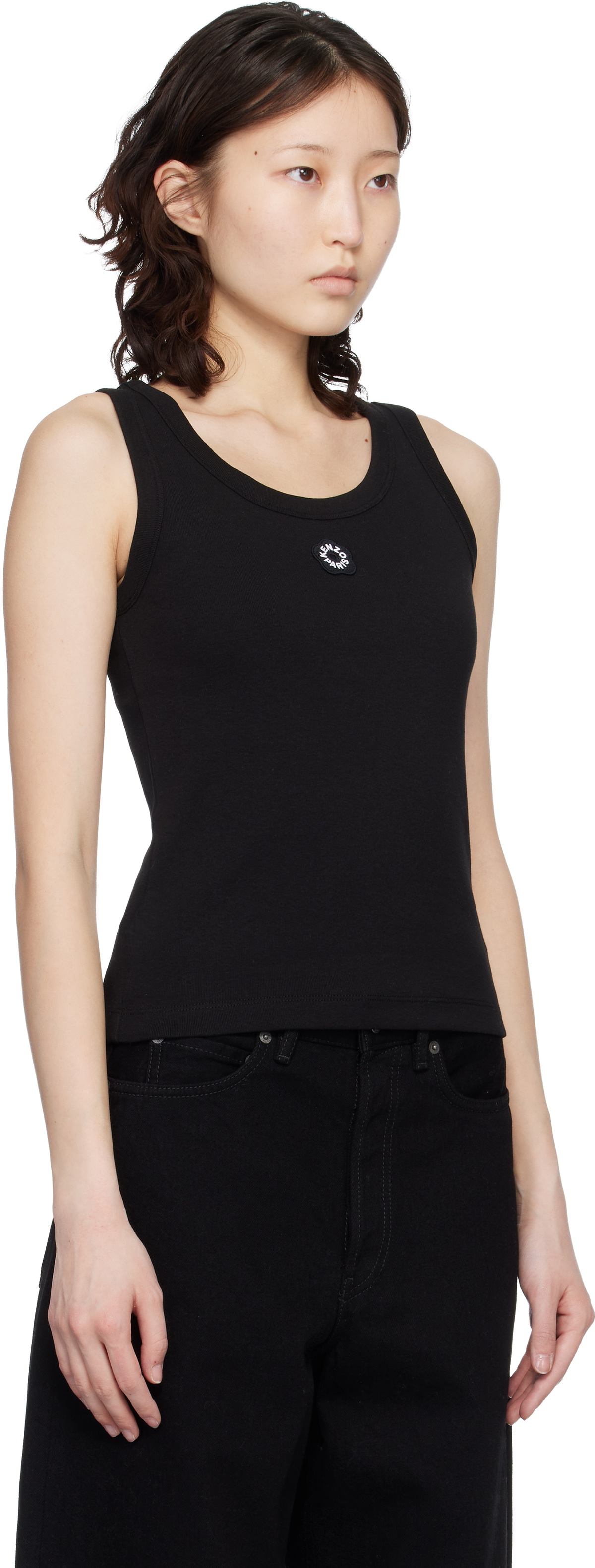 Kenzo Black Kenzo Paris 'Boke Flower 2.0' Embroidered Tank Top