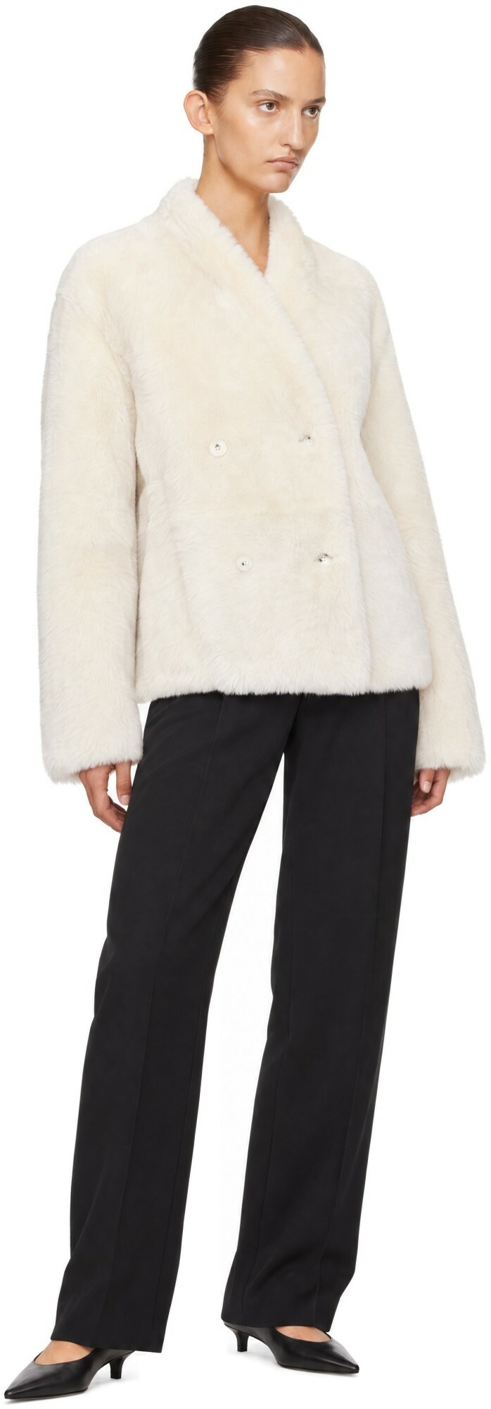 Loulou de Saison Off-White Reversible Catherine Leather Jacket