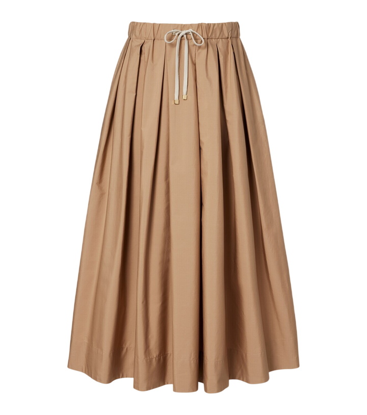 Photo: 'S Max Mara Pineta pleated cotton poplin midi skirt