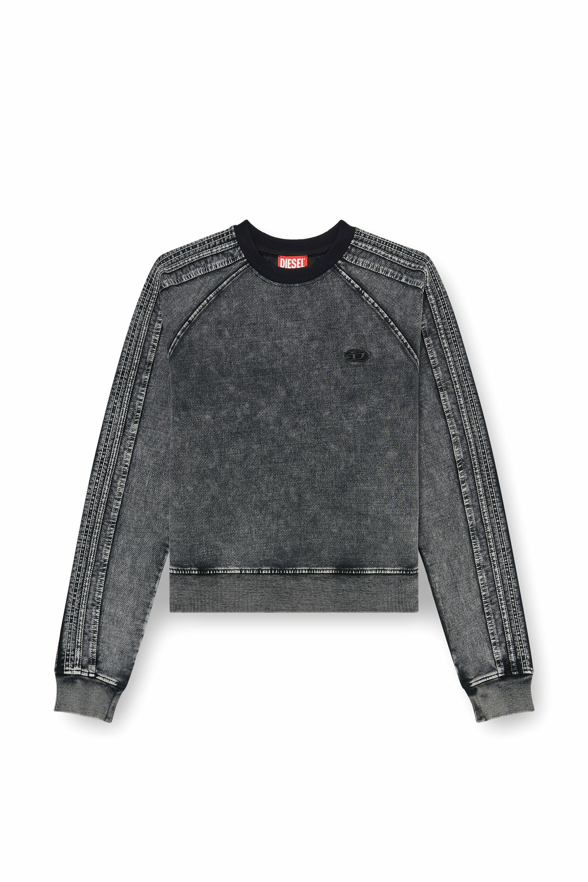 Diesel Sweatshirt with bands and Oval D embroidery - Sweaters - Woman -