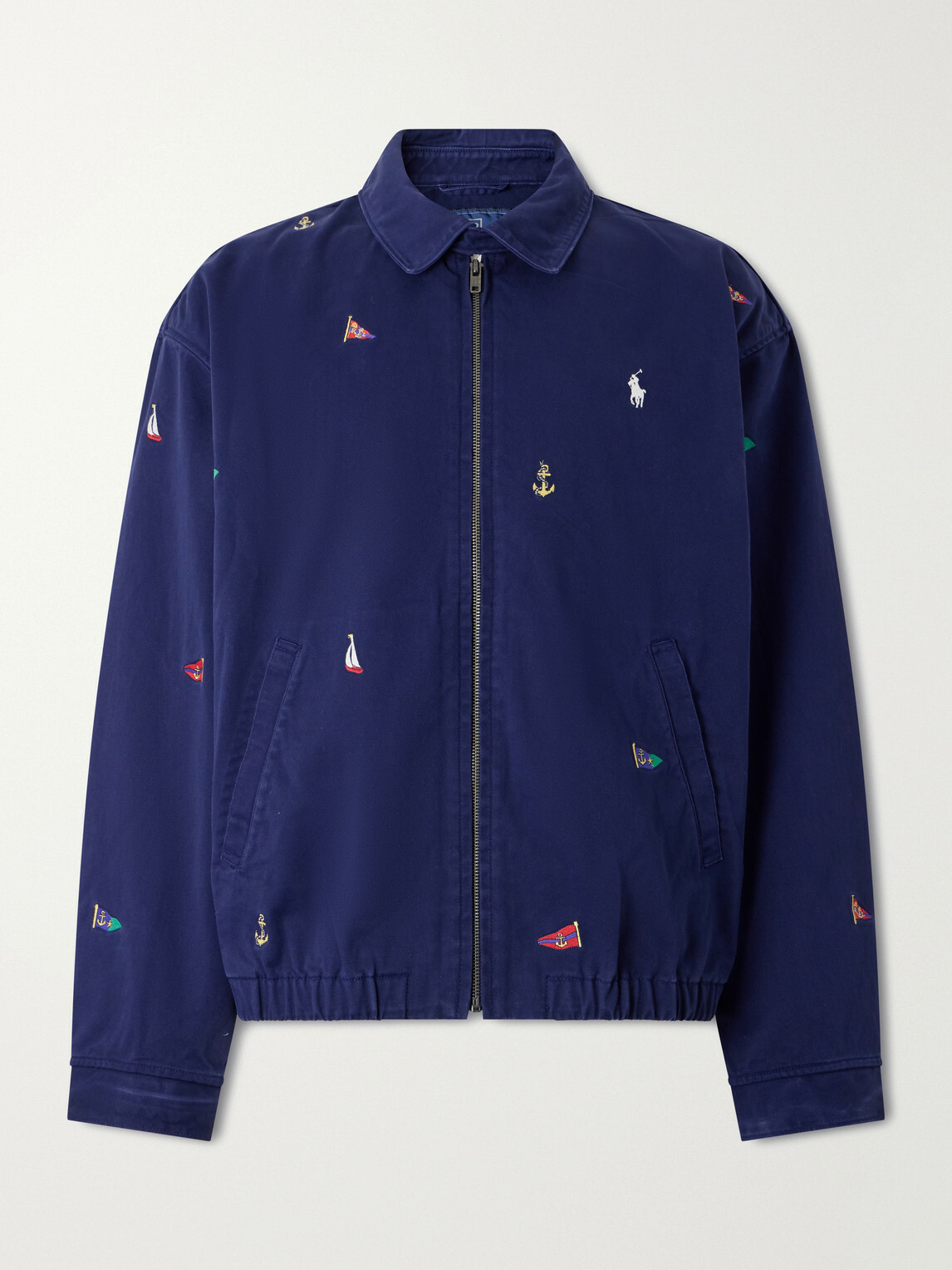 Polo Ralph Lauren - Logo-Embroidered Cotton-Twill Blouson Jacket - Blue