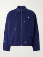 Polo Ralph Lauren - Logo-Embroidered Cotton-Twill Blouson Jacket - Blue