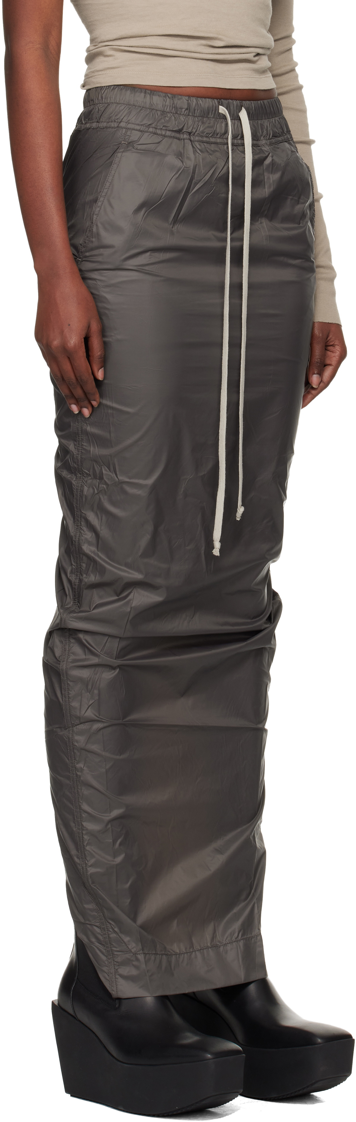 Rick Owens DRKSHDW Gray Concordians Pull On Pillar Maxi Skirt