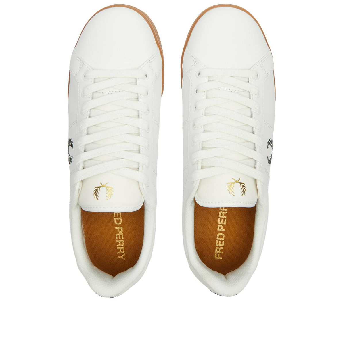 Fred Perry Men's B722 Leather Sneakers in Snow White/Field Grey Fred Perry