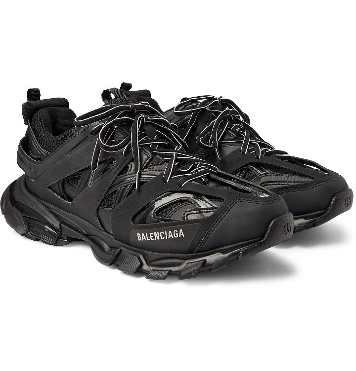 Photo: Balenciaga - Track Nylon, Mesh and Rubber Sneakers - Black