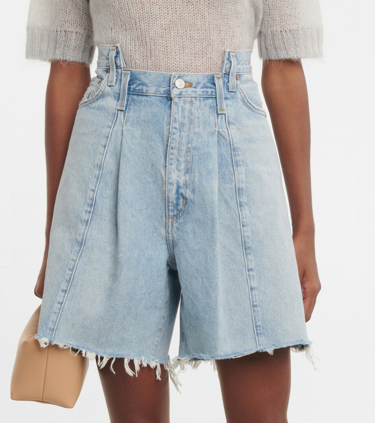 Agolde Pieced Angled denim Bermuda shorts AGOLDE