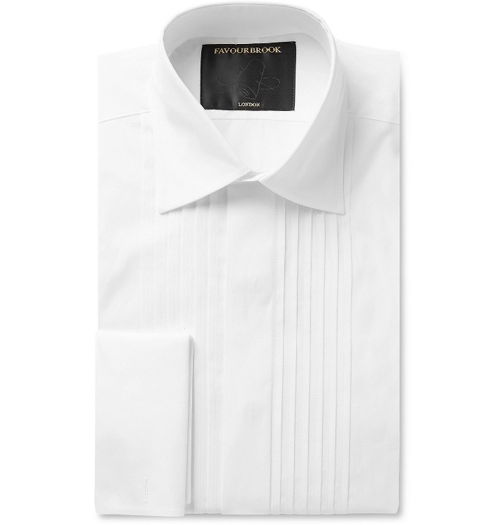 Photo: Favourbrook - Bib-Front Double-Cuff Cotton-Poplin Shirt - White