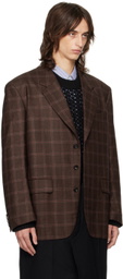 Junya Watanabe Red & Black Wool Check Coat