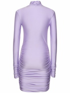 THE ANDAMANE Oleandra Shiny Lycra Mini Dress