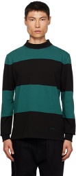 Noah Black & Blue Striped Long Sleeve T-Shirt