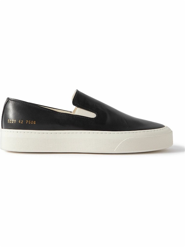 Photo: Common Projects - Leather Slip-On Sneakers - Black