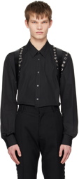 Alexander McQueen Black Structured Leather Harness