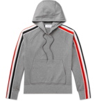 Thom Browne - Striped Cotton-Jersey Hoodie - Gray
