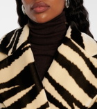 Nina Ricci Zebra-print cotton velvet wrap coat
