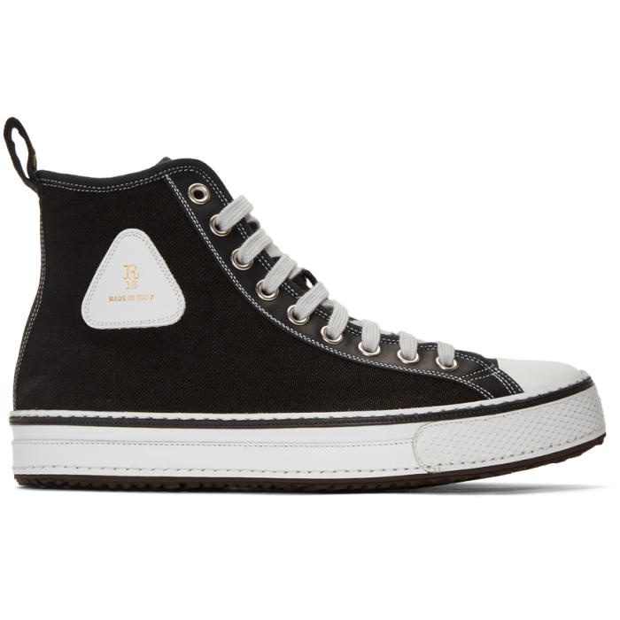 Photo: R13 Black Canvas High-Top Sneakers