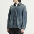Maison Margiela Men's Denim Shirt Jacket in Washed Blue