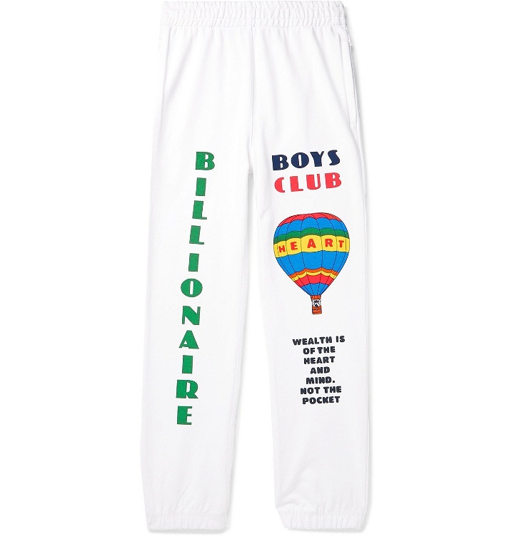 Photo: Billionaire Boys Club - Tapered Printed Loopback Cotton-Jersey Sweatpants - White