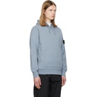Stone Island Blue 6100062 Organic Cotton Fleece Hoodie
