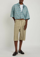 Acne Studios Oversized Checked Woven Shirt White And Blue