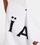 Alaïa Logo cotton midi skirt