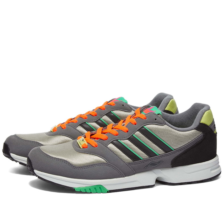 Photo: Adidas Men's ZX 1000 C Sneakers in Feather Grey/Screaming Green