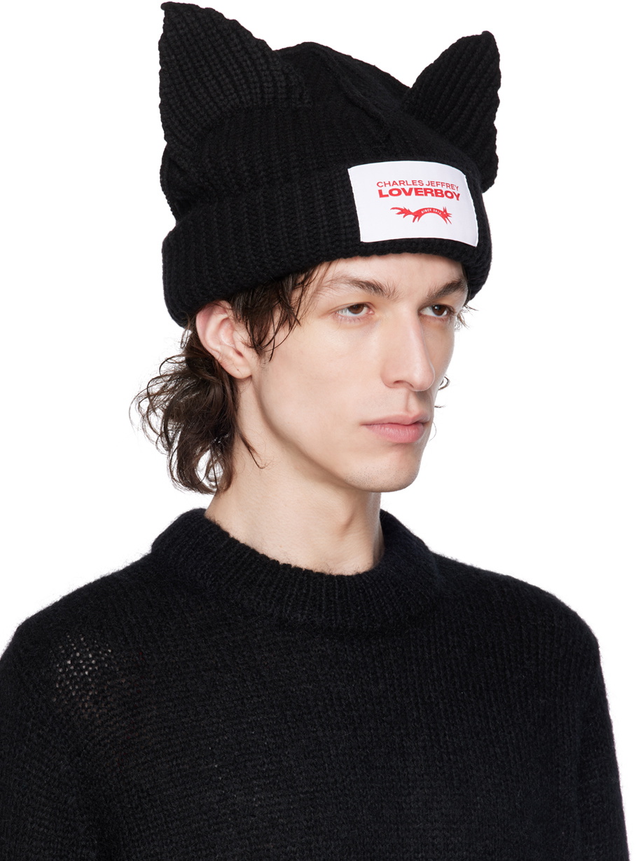 Charles Jeffrey Loverboy Black Chunky Ears Beanie