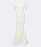 Safiyaa Bridal Ivon draped crêpe gown