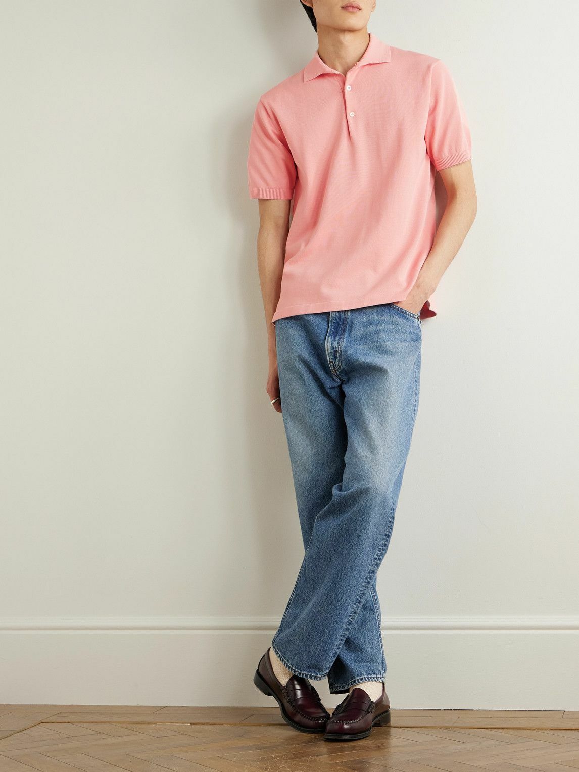 Beams Plus - Cotton Polo Shirt - Pink