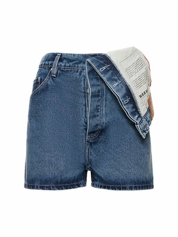Photo: Y/PROJECT - Fold-over Waist Straight Denim Shorts