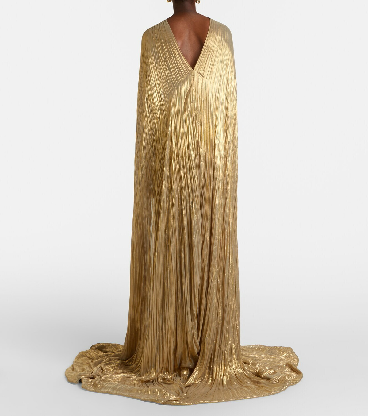 Marmar Halim Pleated caped bustier gown