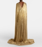 Marmar Halim Pleated caped bustier gown