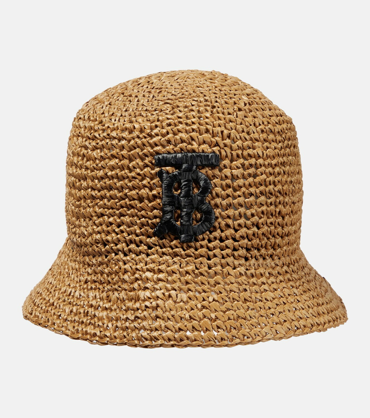 Raffia-effect viscose bucket hat