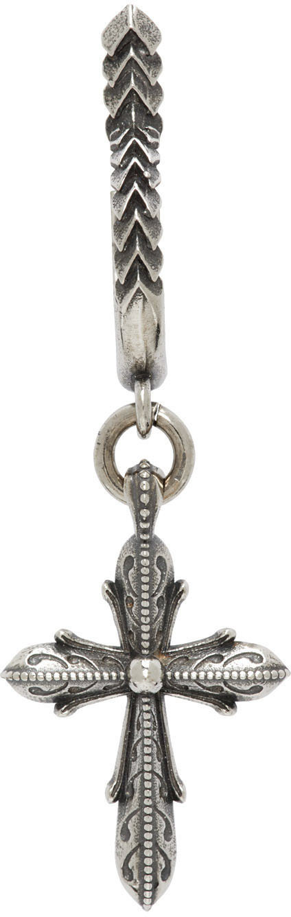 Emanuele Bicocchi Silver Cross Single Earring Emanuele Bicocchi