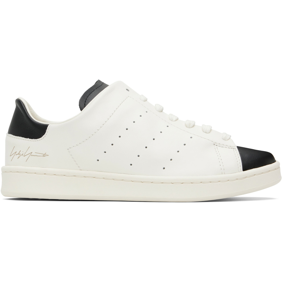 Y-3 White & Black Diagonal Stan Smith Sneakers