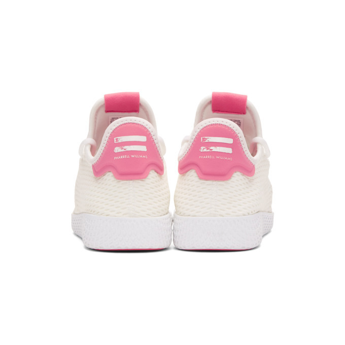 adidas Originals x Pharrell Williams White and Pink Tennis Hu Sneakers