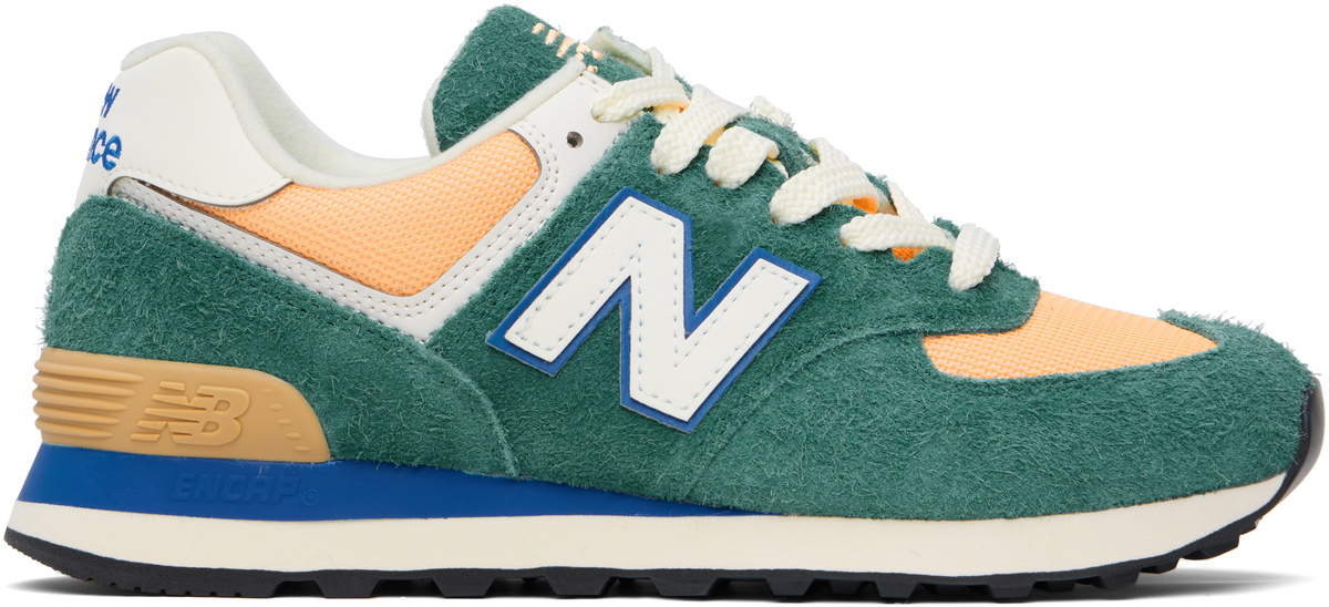 New Balance 574 Aqua Green Orange Blue Men\'s 10 Sneakers Good Thread Streetwear New Balance 574 Aqua Green Orange for Sale | Authenticity  main image 3
