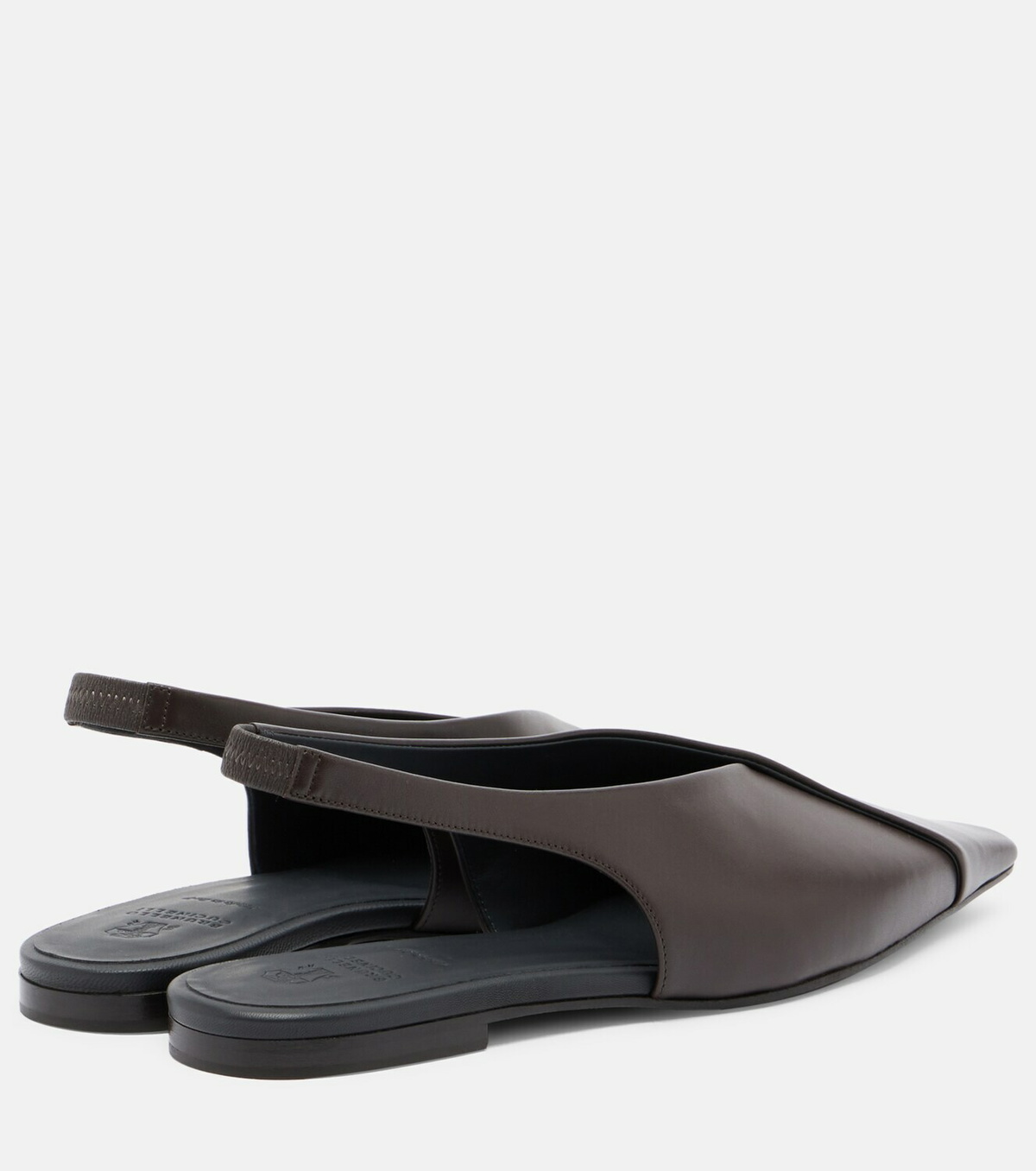 Brunello Cucinelli Leather slingback flats