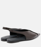 Brunello Cucinelli Leather slingback flats