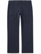 Mr P. - Straight-Leg Garment-Dyed Cotton Cargo Trousers - Blue