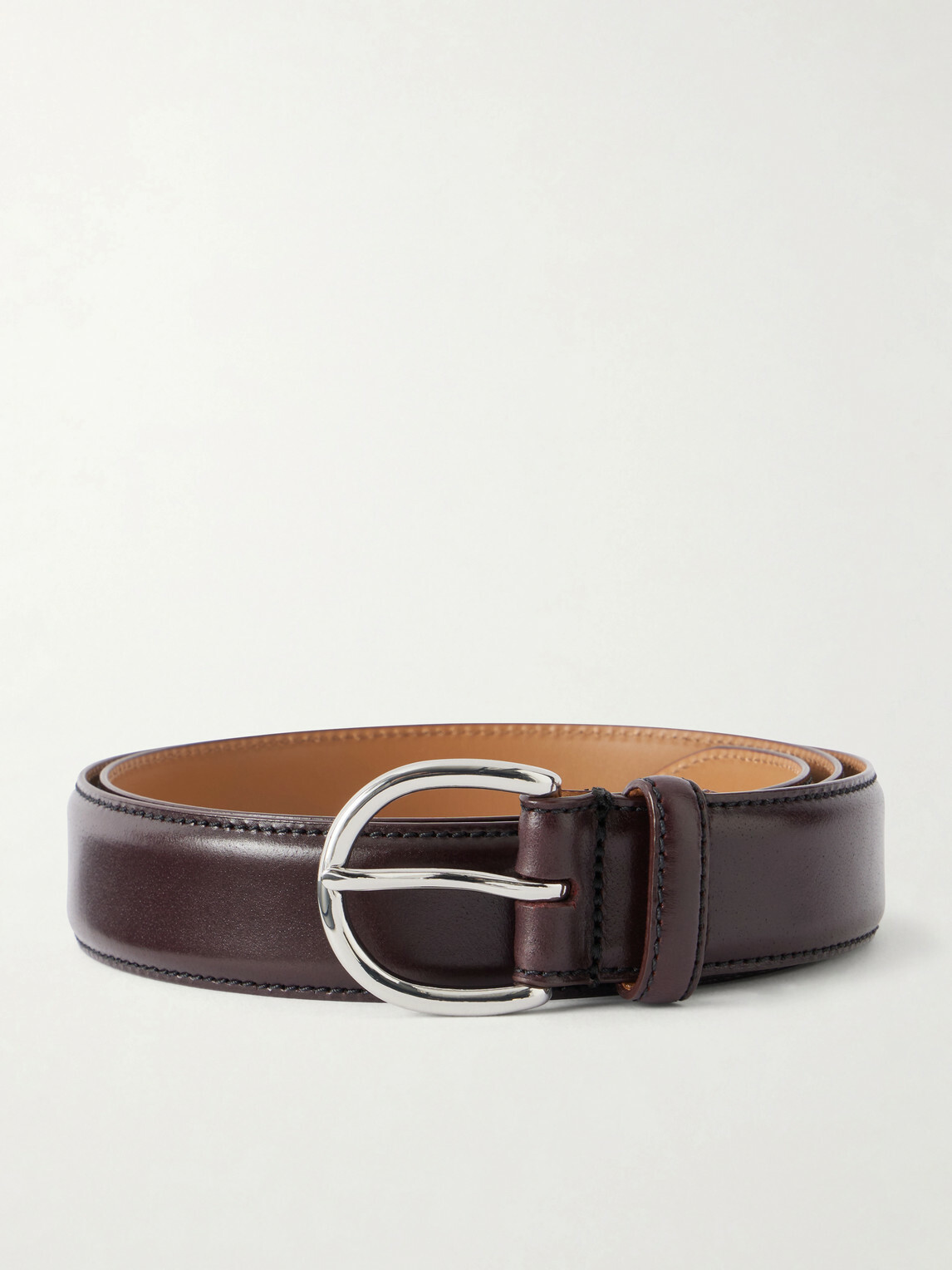 MORJAS - 3cm Leather Belt - Burgundy