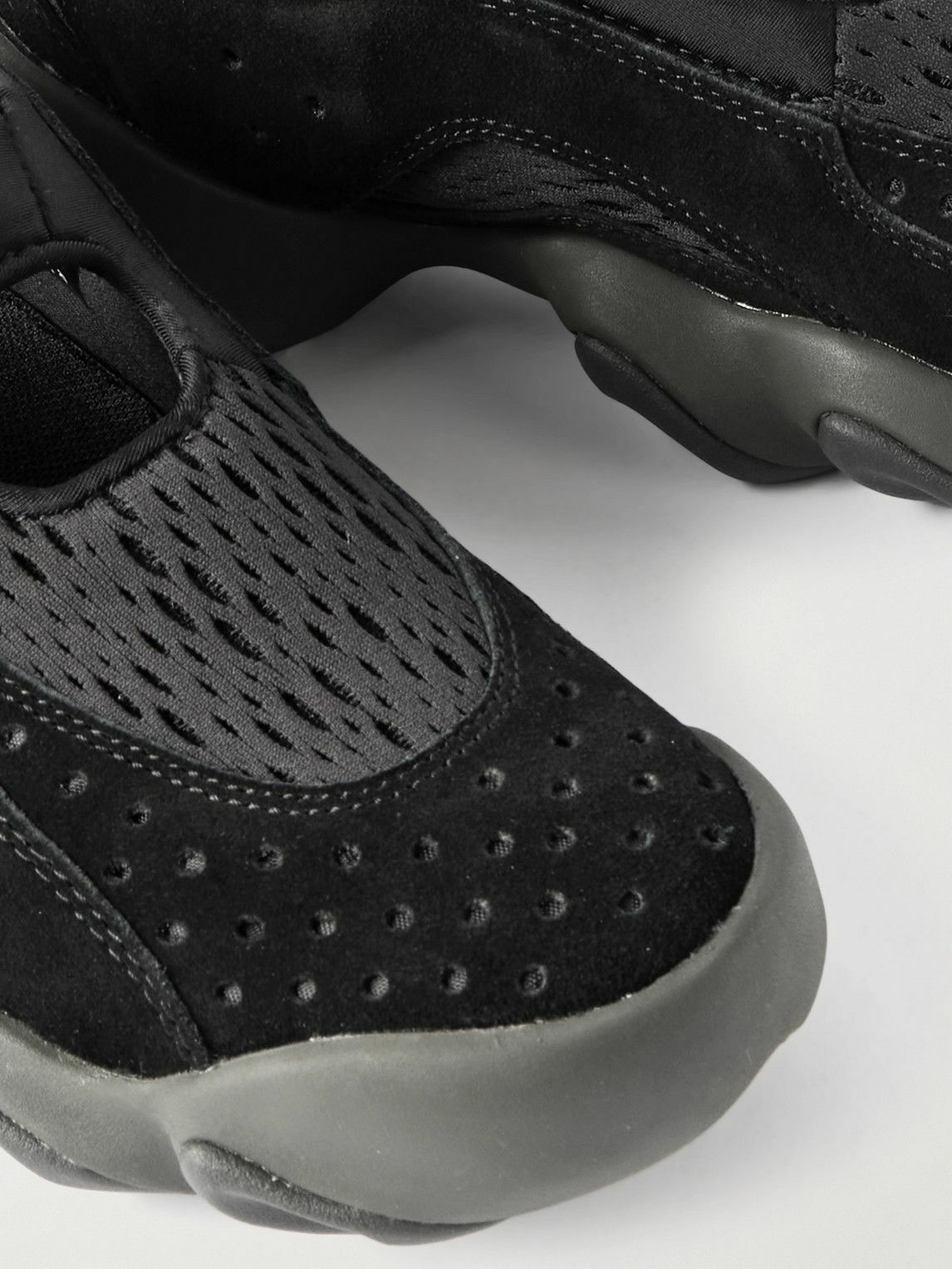 Oakley Factory - Flesh Jacquard-Knit, Suede and Mesh Slip-On Sneakers - Black