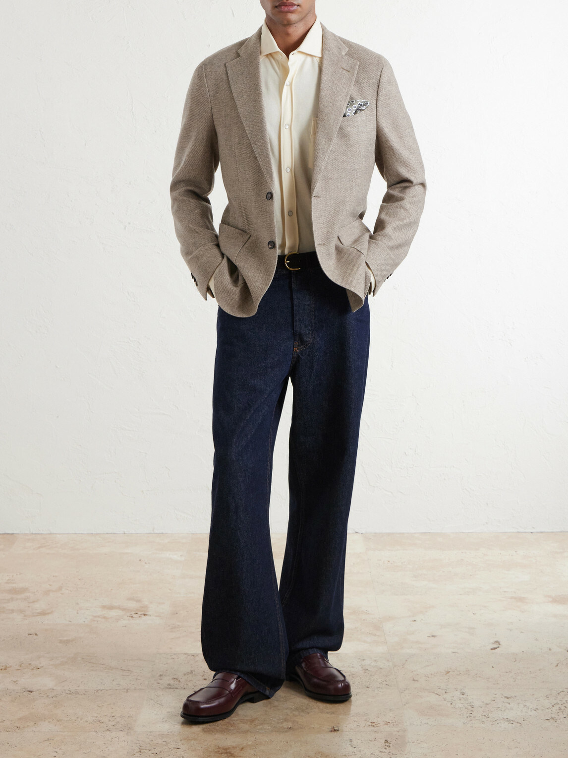 Slowear - Cotton, Wool and Cashmere- Blend Jacquard Blazer - Neutrals
