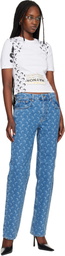 Marine Serre Blue Moon Laser Straight Jeans