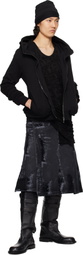 Julius Black Seamed Hoodie
