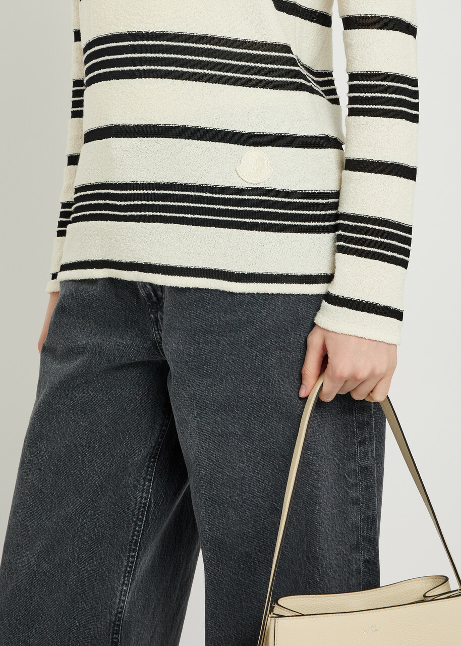 Moncler Striped Fine-knit Cotton-blend T-shirt Stripe