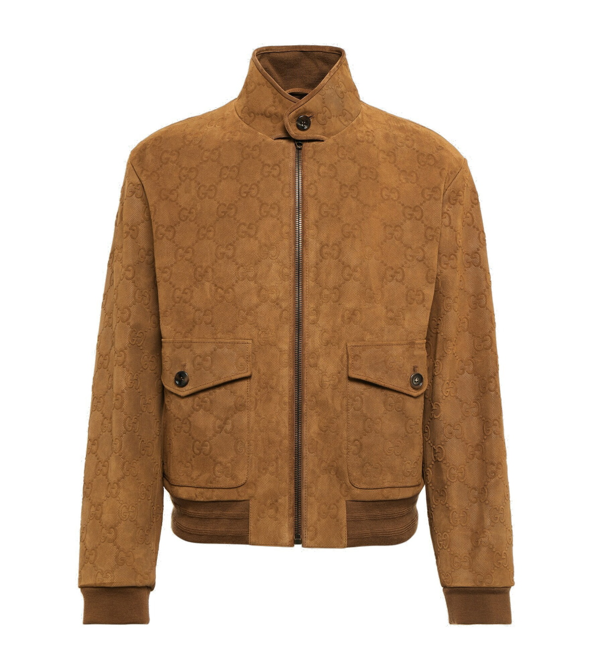 Gucci Men's GG All Over Suede Bomber Jacket in Navy Gucci